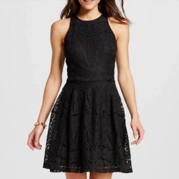 Mossimo Supply Co. Dresses | Mossimo Lace Racerback Little Black Dress | Color: Black | Size: Xs | Stroxell7's Closet